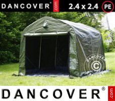 Shelter PRO 2.4x2.4x2 m PE, with ground cover, Green/Grey